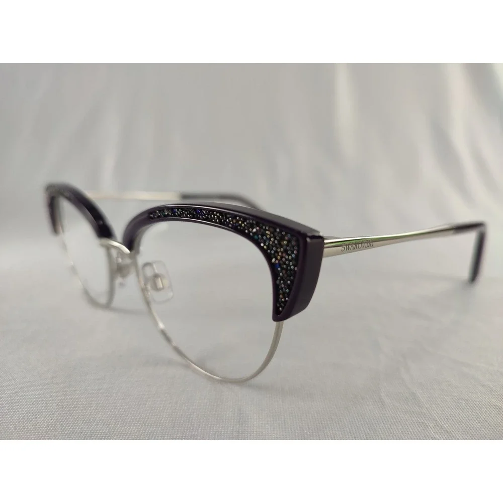 Swarovski SK 5363 081 Shiny Violet Cat Eye Eyeglass Frames Women 53-17-145 NWT